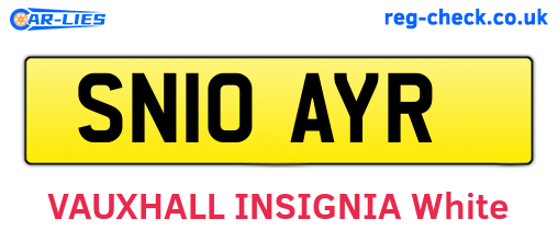 SN10AYR are the vehicle registration plates.