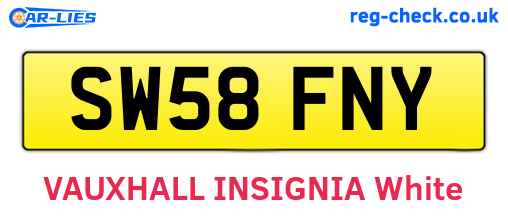 SW58FNY are the vehicle registration plates.