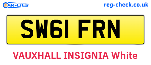 SW61FRN are the vehicle registration plates.