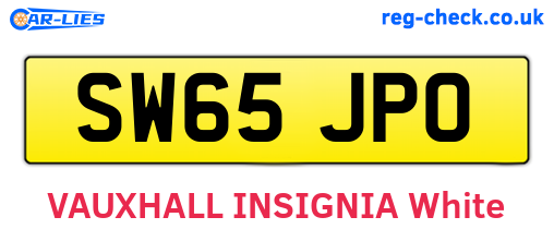 SW65JPO are the vehicle registration plates.