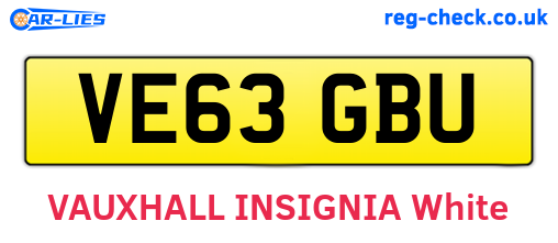 VE63GBU are the vehicle registration plates.