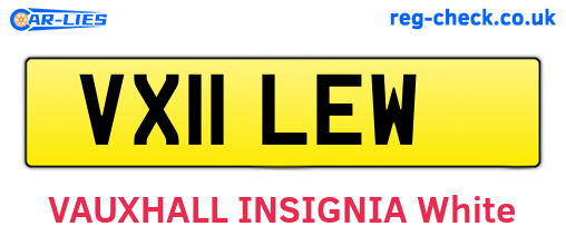 VX11LEW are the vehicle registration plates.