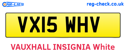 VX15WHV are the vehicle registration plates.