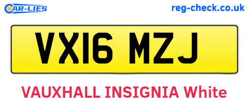 VX16MZJ are the vehicle registration plates.