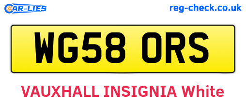 WG58ORS are the vehicle registration plates.