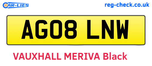 AG08LNW are the vehicle registration plates.