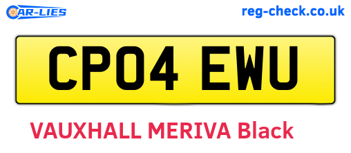 CP04EWU are the vehicle registration plates.