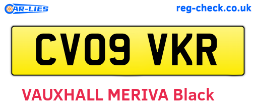 CV09VKR are the vehicle registration plates.