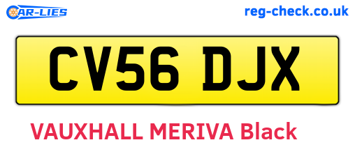 CV56DJX are the vehicle registration plates.