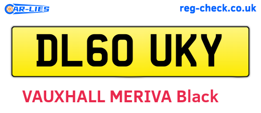 DL60UKY are the vehicle registration plates.