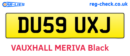 DU59UXJ are the vehicle registration plates.