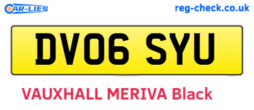 DV06SYU are the vehicle registration plates.