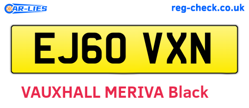 EJ60VXN are the vehicle registration plates.