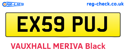 EX59PUJ are the vehicle registration plates.
