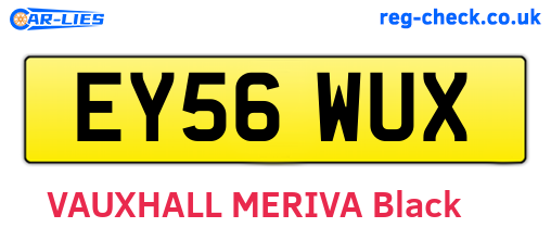 EY56WUX are the vehicle registration plates.