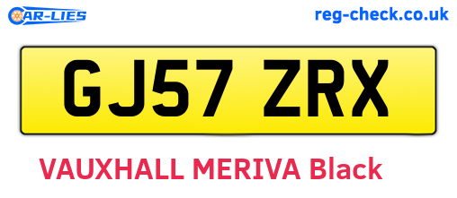 GJ57ZRX are the vehicle registration plates.
