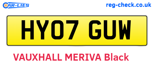 HY07GUW are the vehicle registration plates.