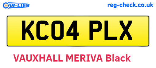 KC04PLX are the vehicle registration plates.