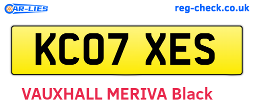 KC07XES are the vehicle registration plates.