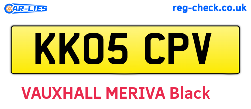 KK05CPV are the vehicle registration plates.