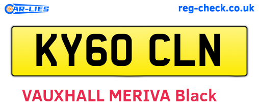 KY60CLN are the vehicle registration plates.