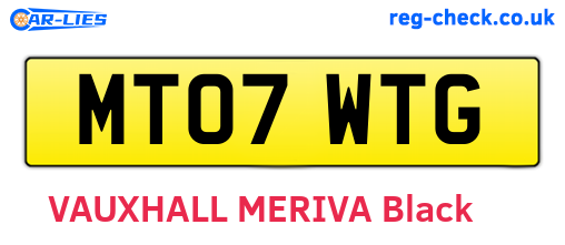 MT07WTG are the vehicle registration plates.