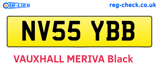 NV55YBB are the vehicle registration plates.