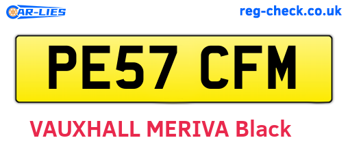 PE57CFM are the vehicle registration plates.