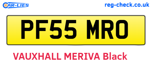 PF55MRO are the vehicle registration plates.