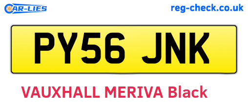 PY56JNK are the vehicle registration plates.