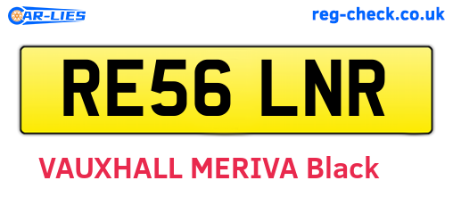 RE56LNR are the vehicle registration plates.