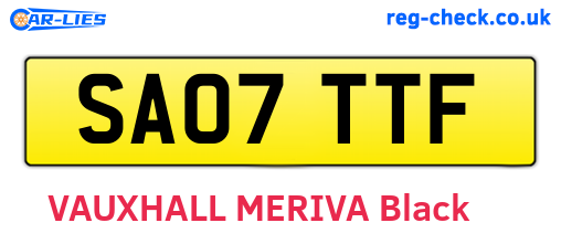 SA07TTF are the vehicle registration plates.