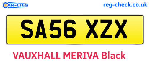 SA56XZX are the vehicle registration plates.