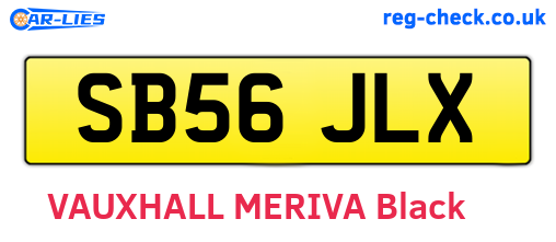 SB56JLX are the vehicle registration plates.