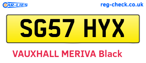 SG57HYX are the vehicle registration plates.