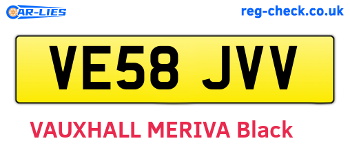 VE58JVV are the vehicle registration plates.