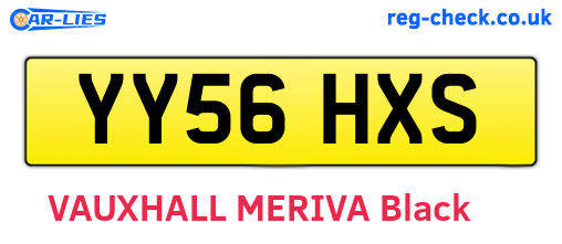 YY56HXS are the vehicle registration plates.