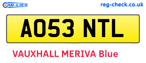 AO53NTL are the vehicle registration plates.