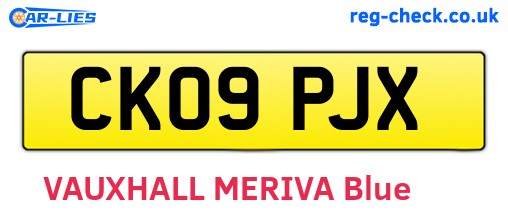 CK09PJX are the vehicle registration plates.
