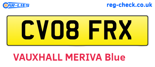 CV08FRX are the vehicle registration plates.