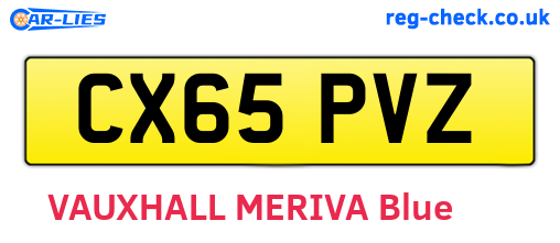 CX65PVZ are the vehicle registration plates.