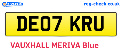 DE07KRU are the vehicle registration plates.
