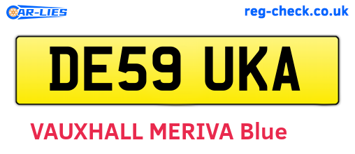 DE59UKA are the vehicle registration plates.