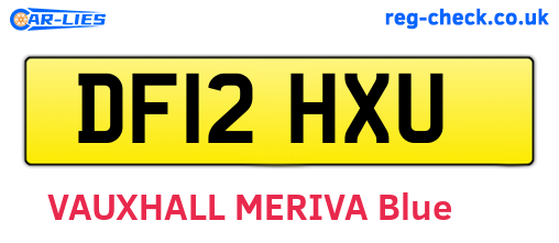 DF12HXU are the vehicle registration plates.