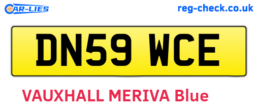 DN59WCE are the vehicle registration plates.