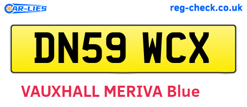 DN59WCX are the vehicle registration plates.