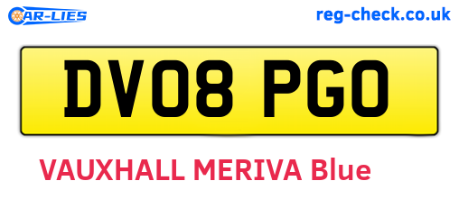 DV08PGO are the vehicle registration plates.