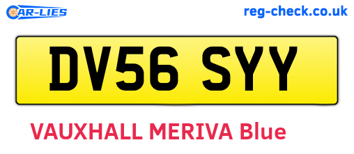 DV56SYY are the vehicle registration plates.