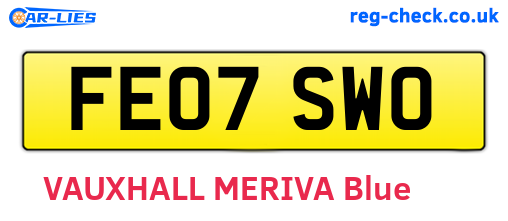 FE07SWO are the vehicle registration plates.
