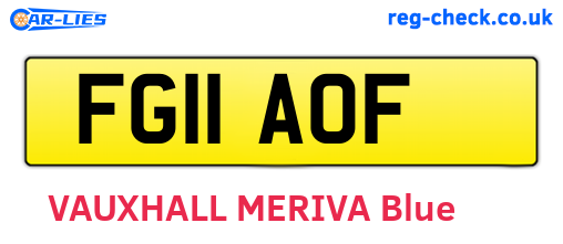FG11AOF are the vehicle registration plates.